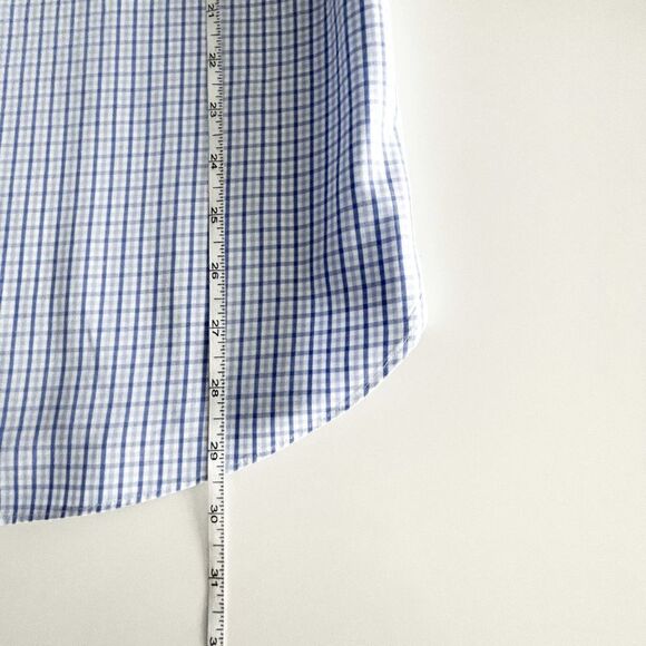 Bonobos Mens Wrinkle Free Shirt Standard Fit Button Long Sleeve Plaid Blue US16 - Picture 8 of 8
